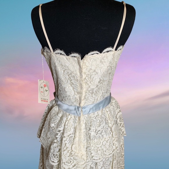 Vintage 70’s Layered Lace Dress Sz 13 - Picture 7 of 14